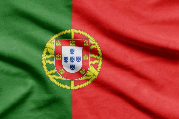 Flag of Portugal on wavy fabric. Flag of Portugal on wavy fabric.